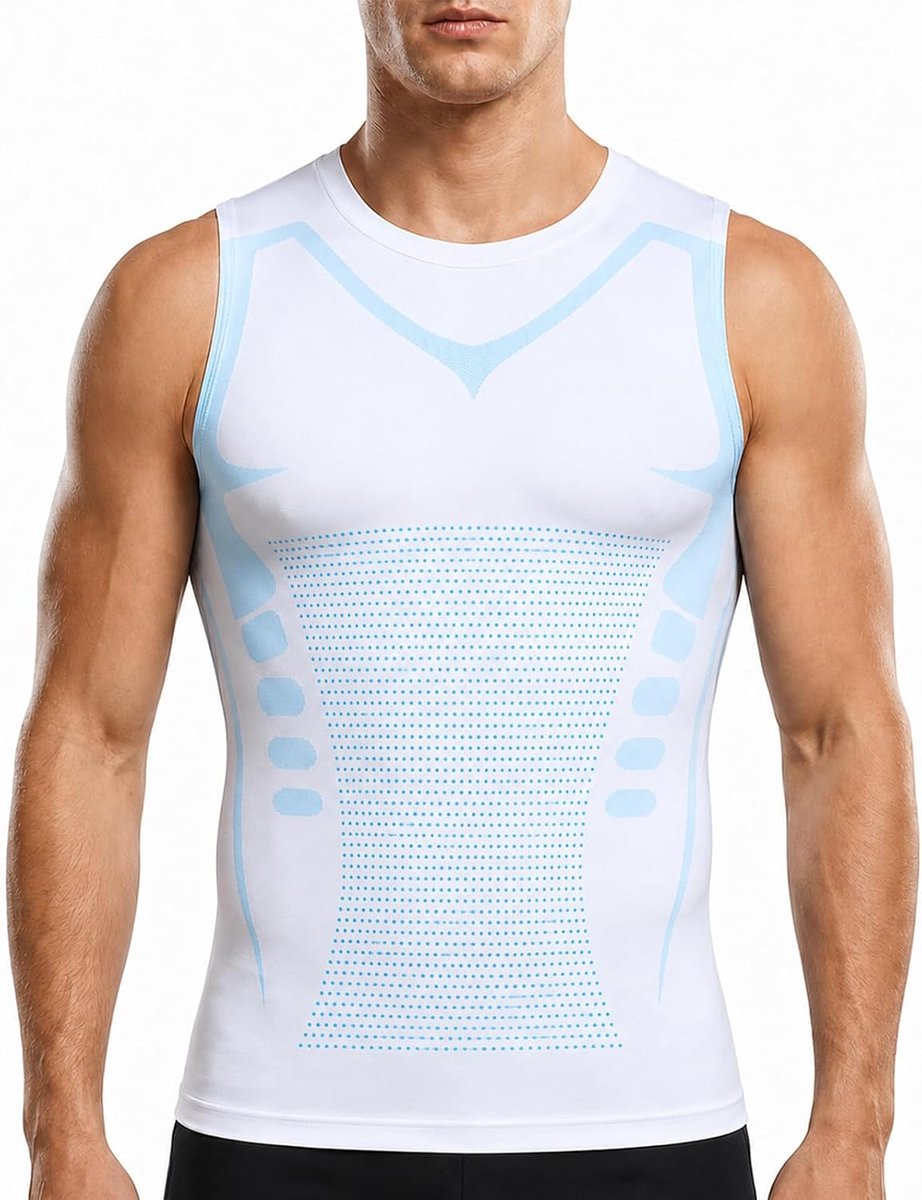 Compressieshirt voor heren, mouwloos, ademend, sneldrogend, hardlopen, sporttraining, vest voor heren, sportschool, fitness