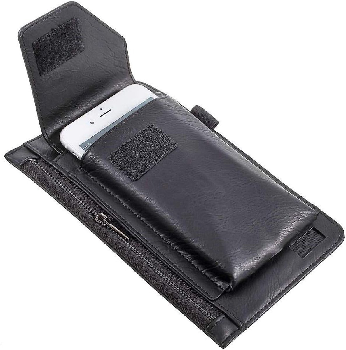 Verticaal met telefoonhouder en binnenvak ritssluiting voor Verykool Spear JR S5034 - zwart