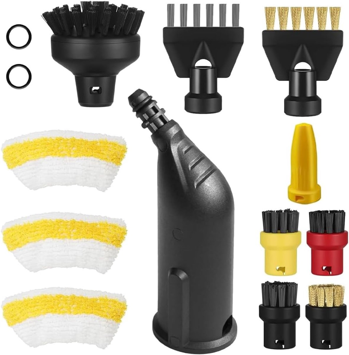 14 stuks voor Kärcher SC5 SC3 SC1 SC4 SC2 accessoires, voor Kärcher stoomreiniger accessoires SC1 SC3 SC5 SC4 SC2 incl. verlengd mondstuk, ronde borstel, spleetmondstuk, microvezeldoek, gebogen