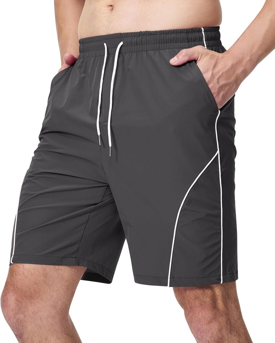 Shorts voor heren, korte broek, sport, gym, joggen, training, sneldrogend, trekkoord, shorts met zakken