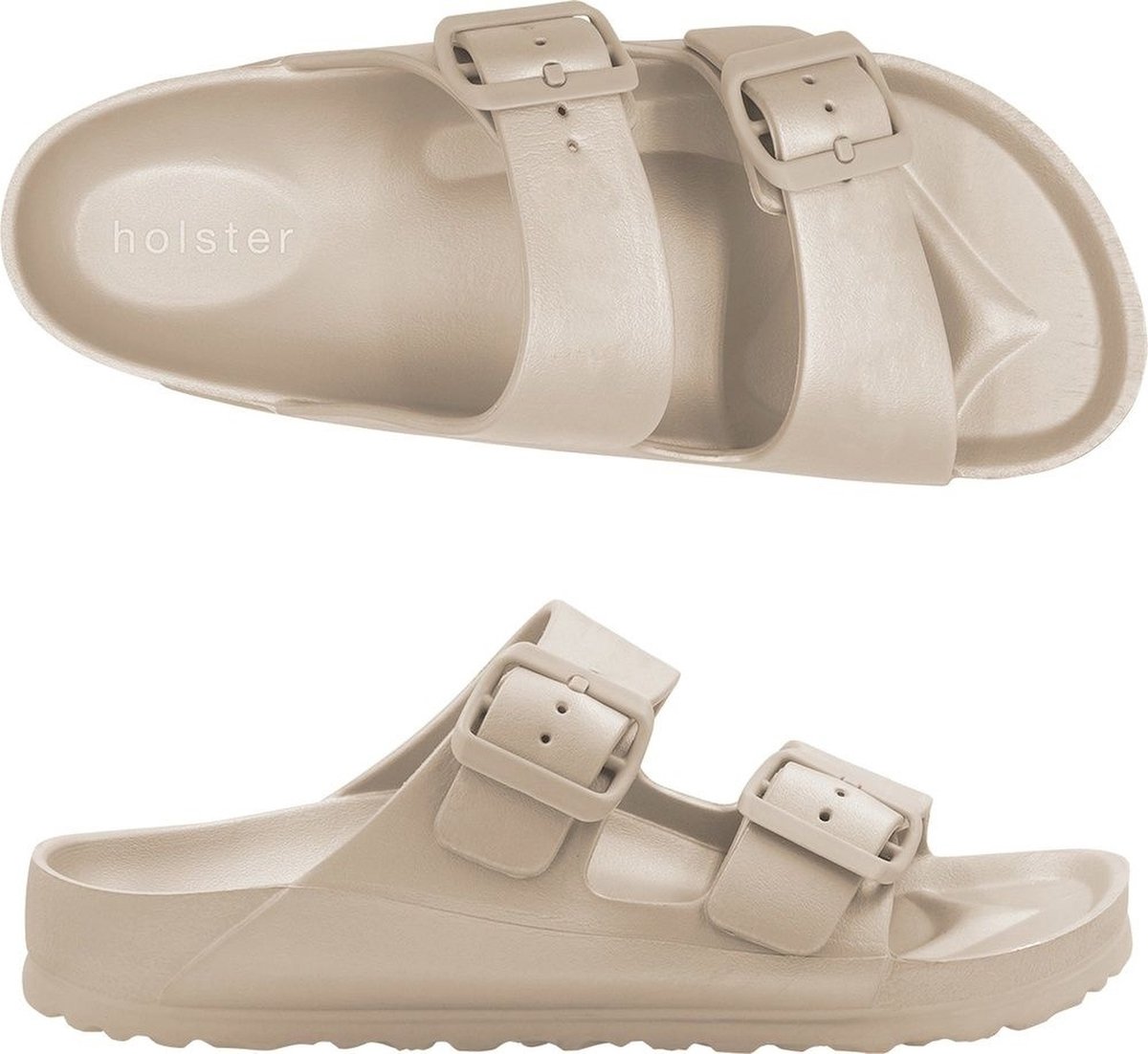Holster Holster Sundreamer - Vegan Slides - Podologisch Goedgekeurd Slipper BRUIN - Maat 43