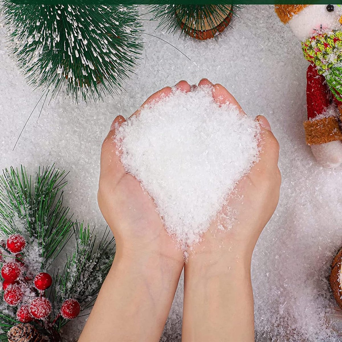 50g Kerst Kunstmatige Nep Sneeuwvlokken Decoratieve Kunstmatige Sneeuwvlokken Nep Decoratieve Sneeuwvlokken Kerst Decoratie Winter Decor Nep Sneeuw Scene Decoratie Kerstboom Decoraties