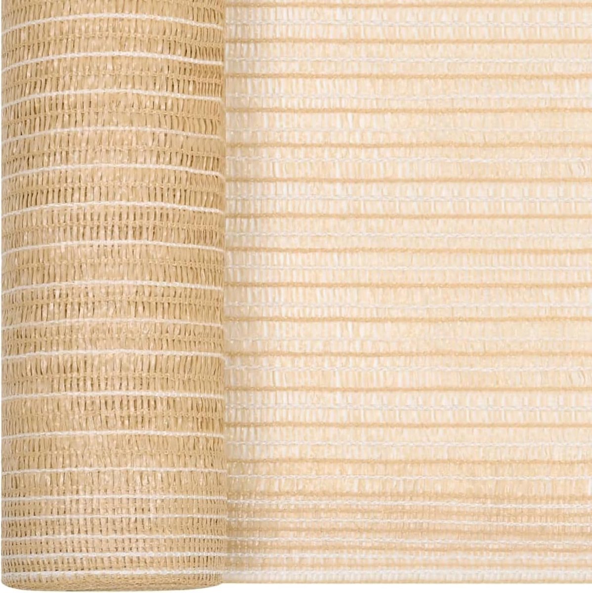 Hekscherm beige, 1,2 x 25 m, HDPE 150 g/m², inkijkbescherming, omheining, schaduwnet, windscherm, zonwering voor tuinhek, balkon, tennisbaan, 149447