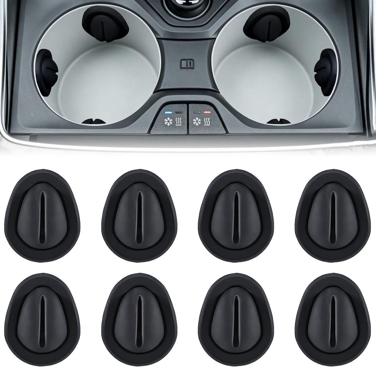 8 stuks auto bekerhouder limiter, zwarte siliconen bekerhouder begrenzer