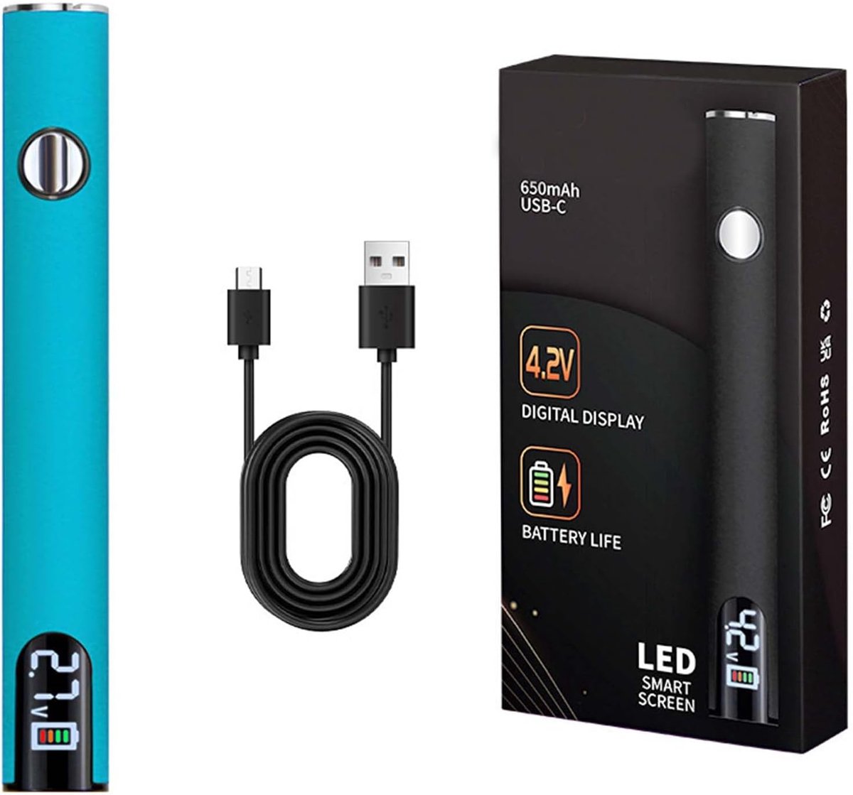 Soldeerbout, USB-C, draagbare elektronische soldeerbout met 650 mAh, 510 schroefdraadstekker met led-display en 3 temperaturen voor het repareren van schakelingen en sieraden