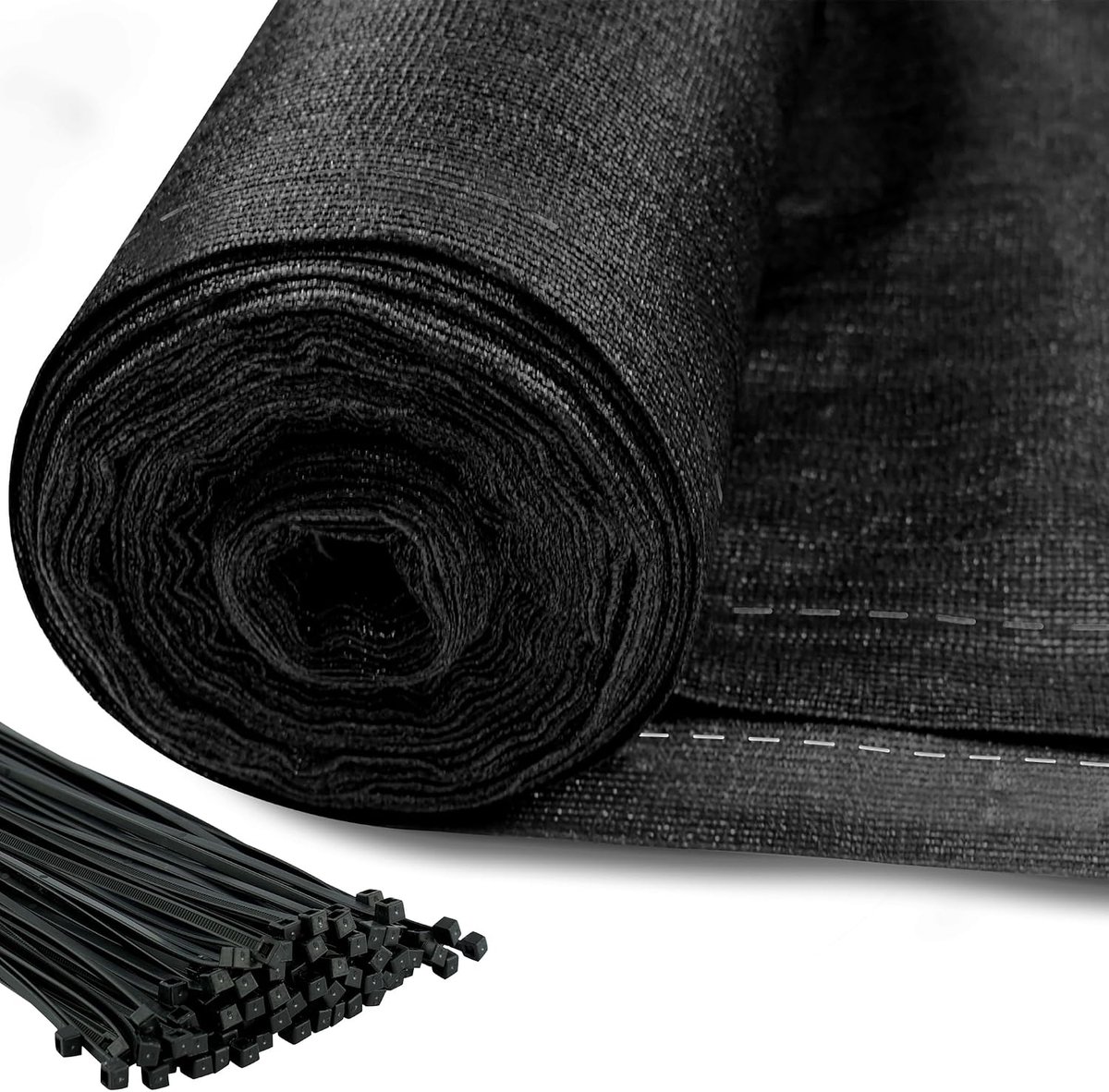 Inkijkbescherming voor omheining en balkon, schaduwweefsel, hekscherm, 150 g/m², HDPE, schaduwnet, uv-bestendig, zonweringsnet, windscherm, schaduwmat met gaten en kabelbinders, antraciet, 1