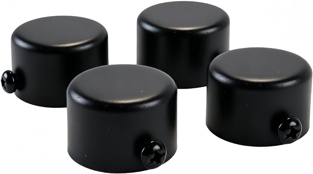 4-pack ronde gordijnstang Finials, ijzer decoratieve eindkappen voor 28mm gordijnstangen met binnendiameter