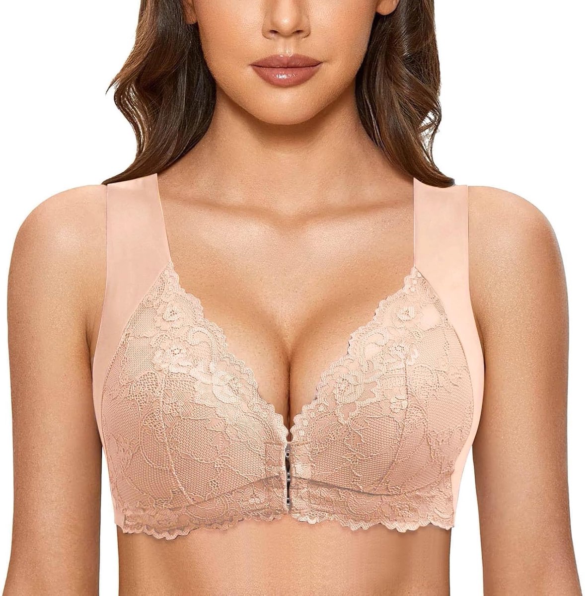 Zonder beugel dames zachte beha naadloos comfort bustier V-hals gevoerd ademend slaapbeha set brede bandjes huidvriendelijk chic A108