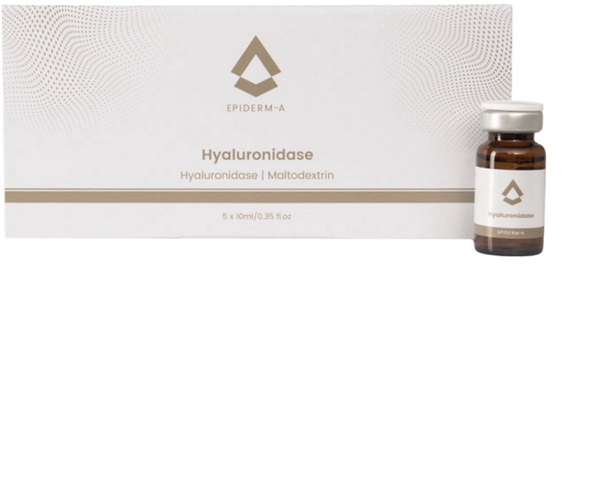 EPIDERM-A Hyaluronidase / Enzymatische oplossing voor het verminderen van vochtophoping in gezicht en lichaam 5 x 10 ml