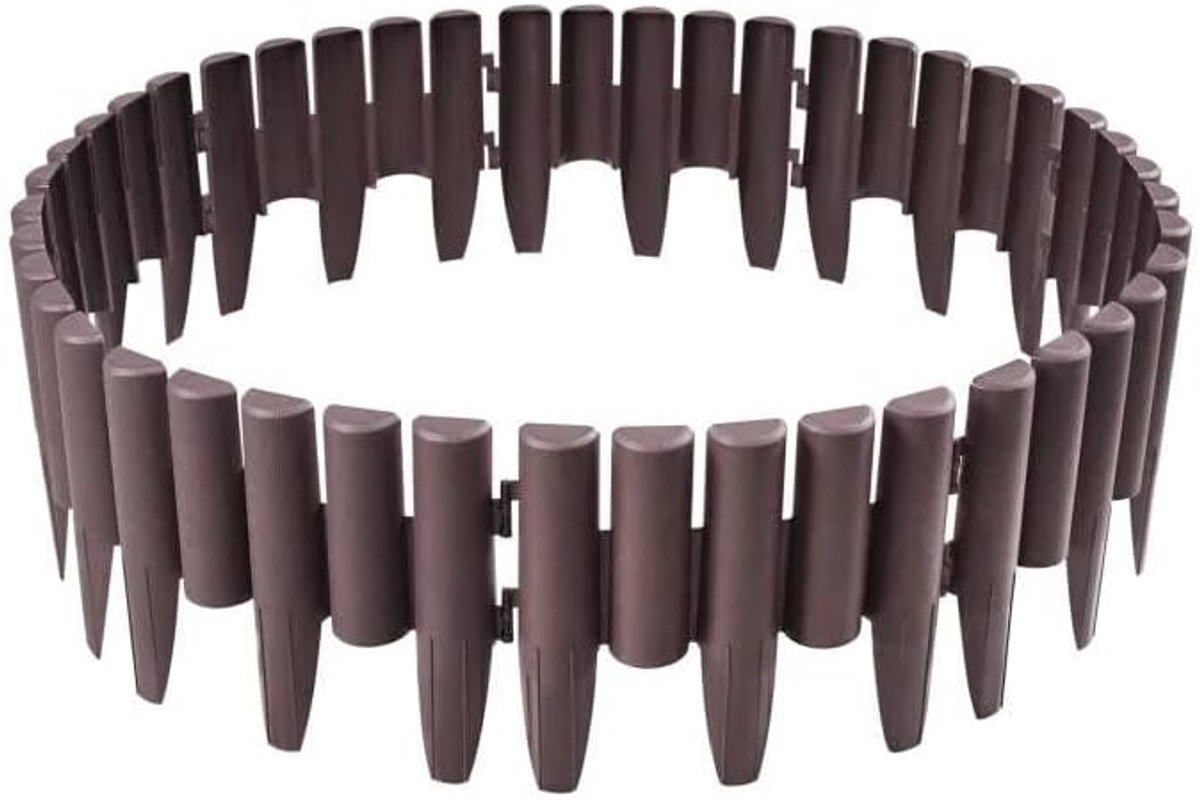 28x24cm Flexibele Gazonranden Gemaakt van Kunststof Bedrand Gazonrand Graskantstenen Houten Buitenkant Graskanten Plantenrand voor Kwekerij Pad Tuin Bloembedden (8,4m, 30 Stuks, Bruin)
