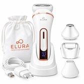 Elura® Ladyshave voor Vrouwen 4-in-1 - Scheerapparaat Dames met Bikinitrimmer voor Gezicht, Benen en Intieme Zone - Waterdicht en Oplaadbaar
