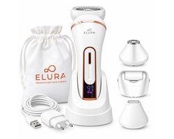 Elura® Ladyshave voor Vrouwen 4-in-1 - Scheerapparaat Dames met Bikinitrimmer voor Gezicht, Benen en Intieme Zone - Waterdicht en Oplaadbaar