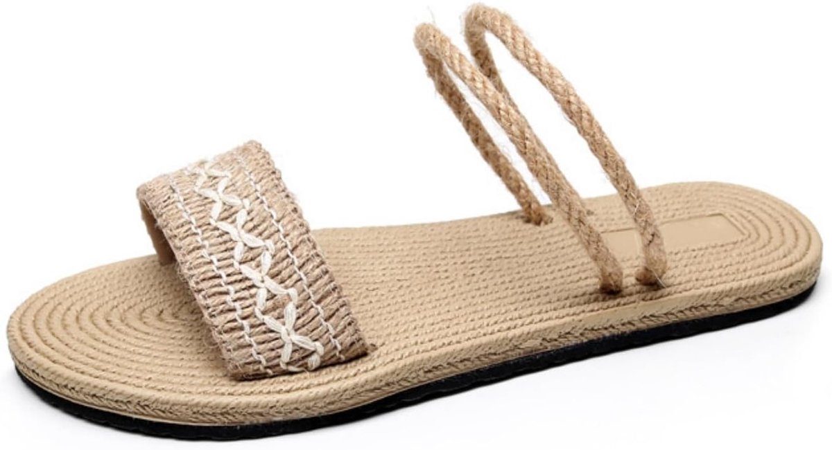 Leroy Dames-Slippers Voor Op Het Strand en In De Vrije Tijd, In Imitatie-Straw-Look