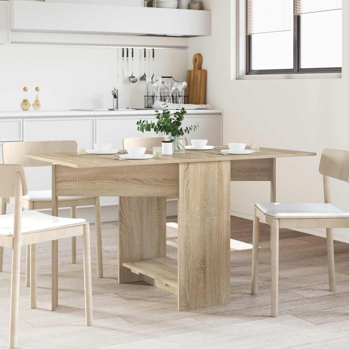 Hout uitschuifbaar modern Sonoma eiken 138x70x73.5 cm