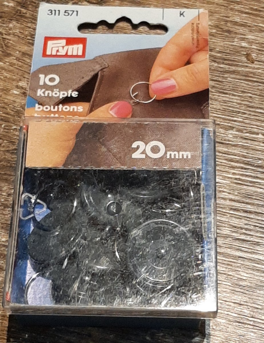 Prym buttons - 20mm - donkergrijs - 10 stuks