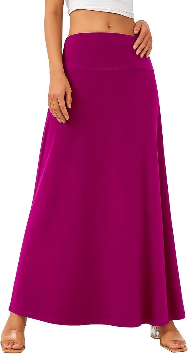 Dames lange rok elastische volledige lengte vrouwen hoge taille maxi yoga rok