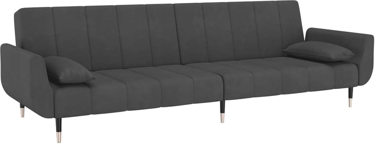 Slaapbank voor 2-zits, slaapbank 2-in-1, slaapbank, eenpersoonsbedbank, bank voor woonkamer/kantoor, moderne bank, slaapbank, klikbank, fluweel, donkergrijs