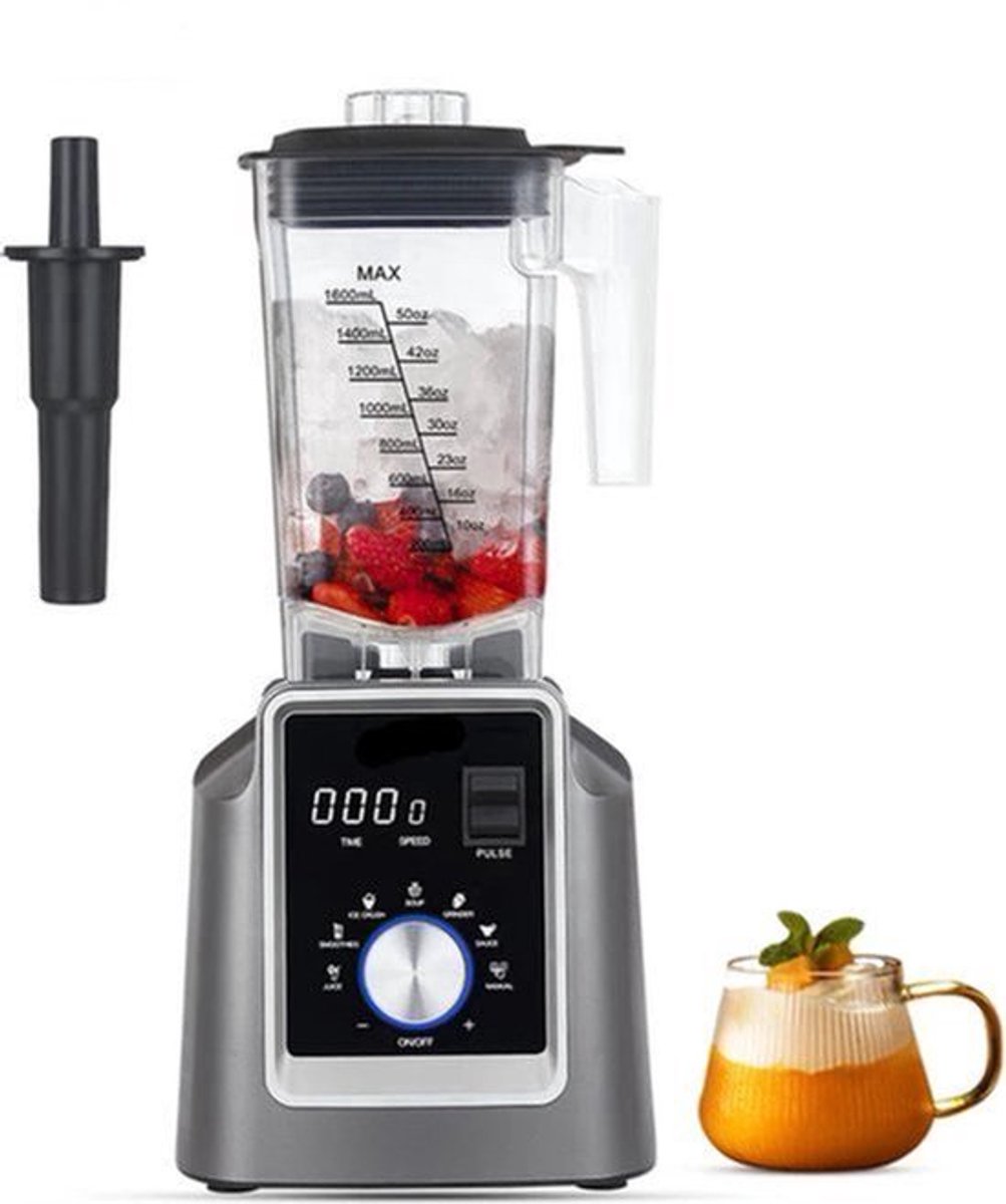 Blender - 2200W - Foodprocessor - Krachtige Keukenblender - 6 Automatische Programma’s - 2L BPA-vrije Kan - Voor Smoothies - Soepen - IJshakken -