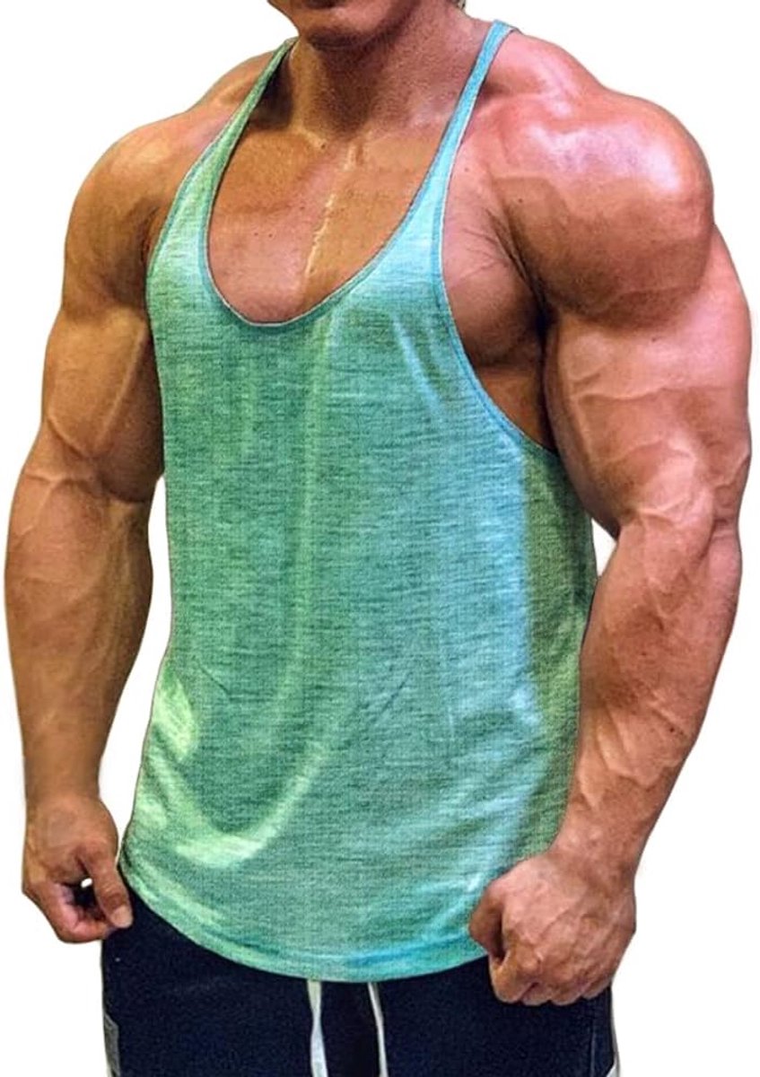 Cmdr Stringer, tanktop voor heren, Y-vormige rug, bodybuilding, sportschool, fitness, verpakking van 1 of 3 T-shirts