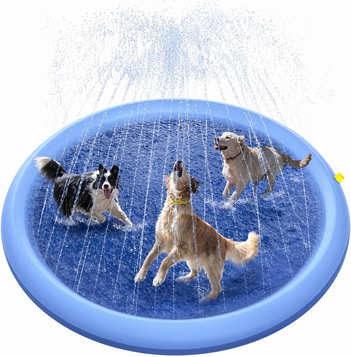 Hondenzwembad voor grote en kleine honden, opvouwbaar kinderbadje met sproeier, verdikte watermat, antislip, robuust waterspeelgoed voor tuin en outdoor