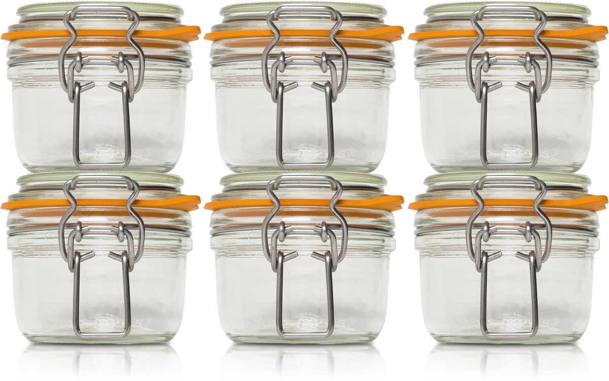 Le Parfait 125ml/gr Weckpotten Set (6x 125ml) | OP=OP VOORDEELSET | 6 Weckpotten van 125 ML | Premium A-kwaliteit | Robuust en Voedselveilig | Ideaal als voorraadpot, inmaakpot of conserveerpot | Made in France