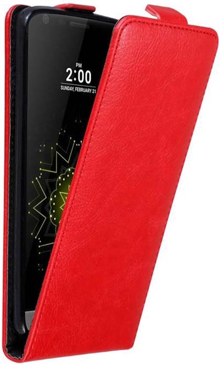 Hoes compatibel met LG G5 in APPEL ROOD - Beschermende hoes in flip design met magnetische sluiting