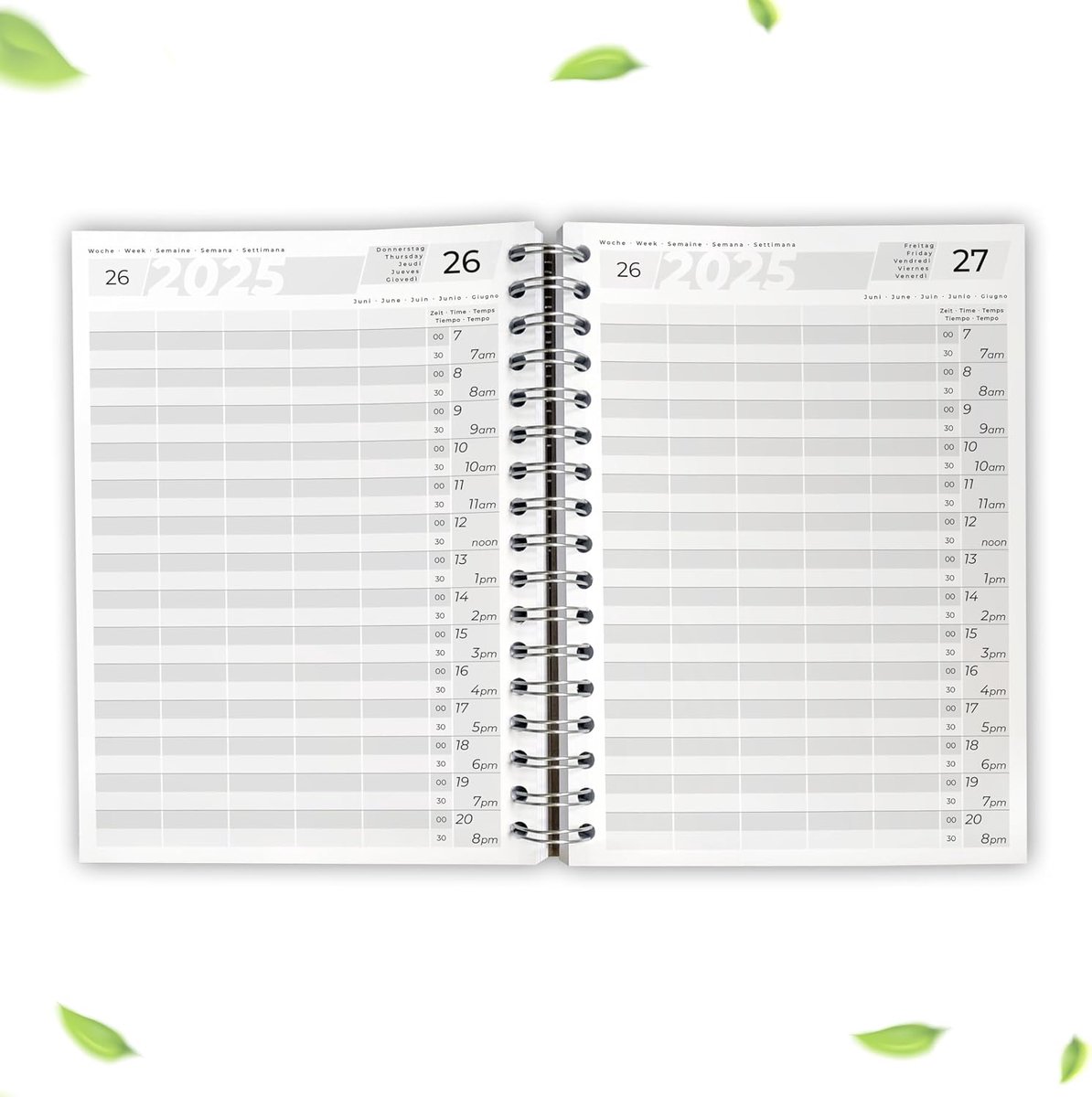 2025 Afspraak Planner A5 16,5 x 23 cm 5 Werknemers 30 Min Timing Salon Kapper Medische Planner