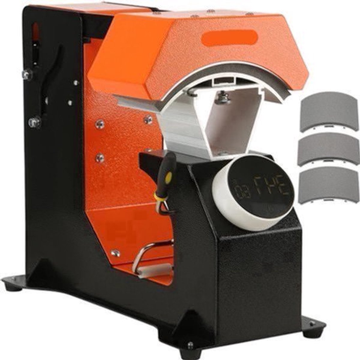 Pettenpers - Warmte Pers Machine - Hittepers - Transferpers - Hittepersmachine - 3-in-1 - Plotter - voor Caps met Verwisselbare Drukplaten & Automatische Vrijgave