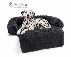 Grote hondendeken voor op de bank – Wasbare fluffy hondenmand 114x94x16 cm – Zwarte deken voor bank, bed of auto – Houd je bank schoon en je hond comfortabel!
