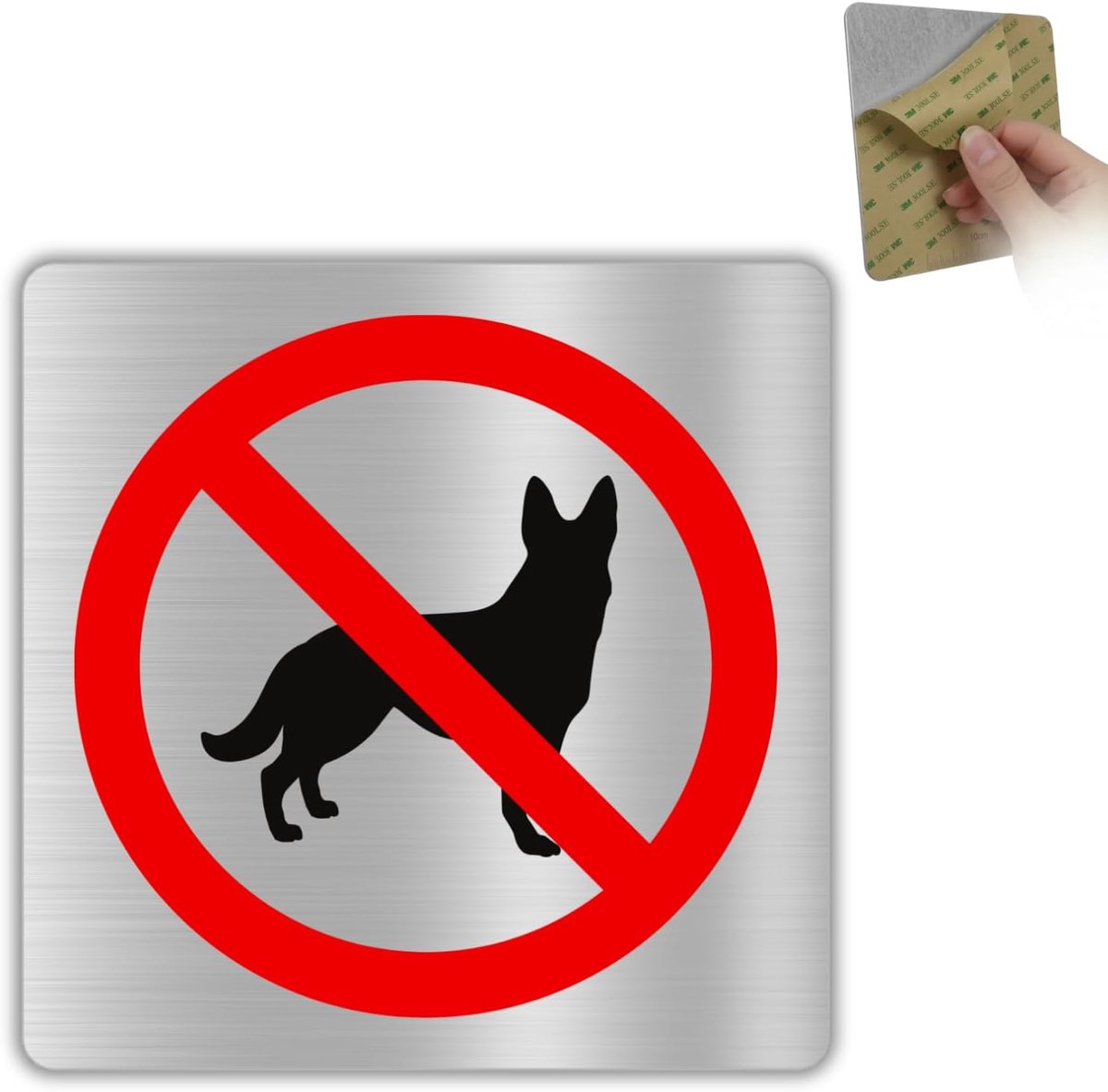 Honden Bord - 10x10 cm - Aluminium - Honden Niet Toegelaten