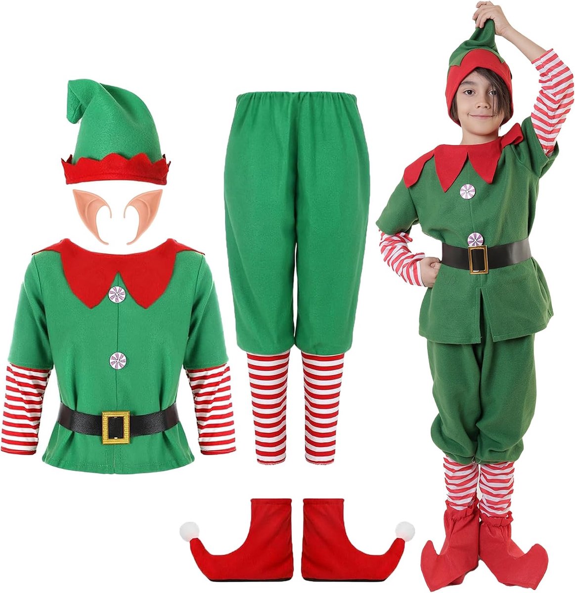 Elfenkostuum voor dames en heren, Kerstmis, elfenkostuum, meisjes, kinderen, kerstkostuum, voor volwassenen en kinderen, papanolie