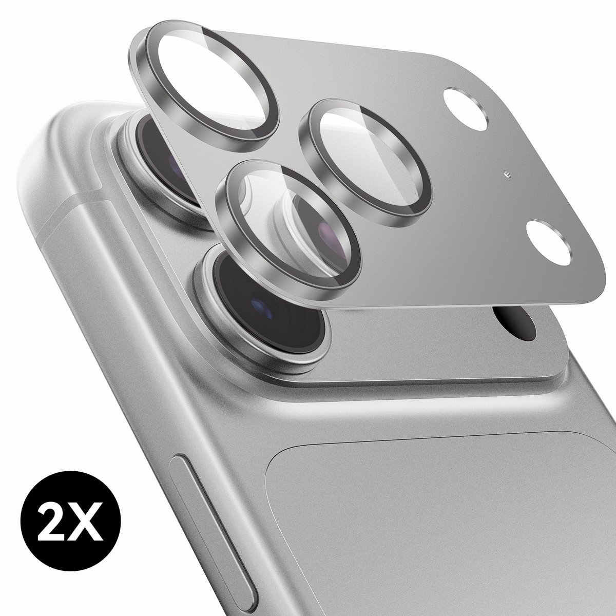 Camera protector geschikt voor iPhone 18 Pro Max Camera Lens Screen Protector - Zilver - Screenprotector - 2 stuks - Camera Protector geschikt voor iPhone 18 Pro Max Camera Protector - Gehard Glas