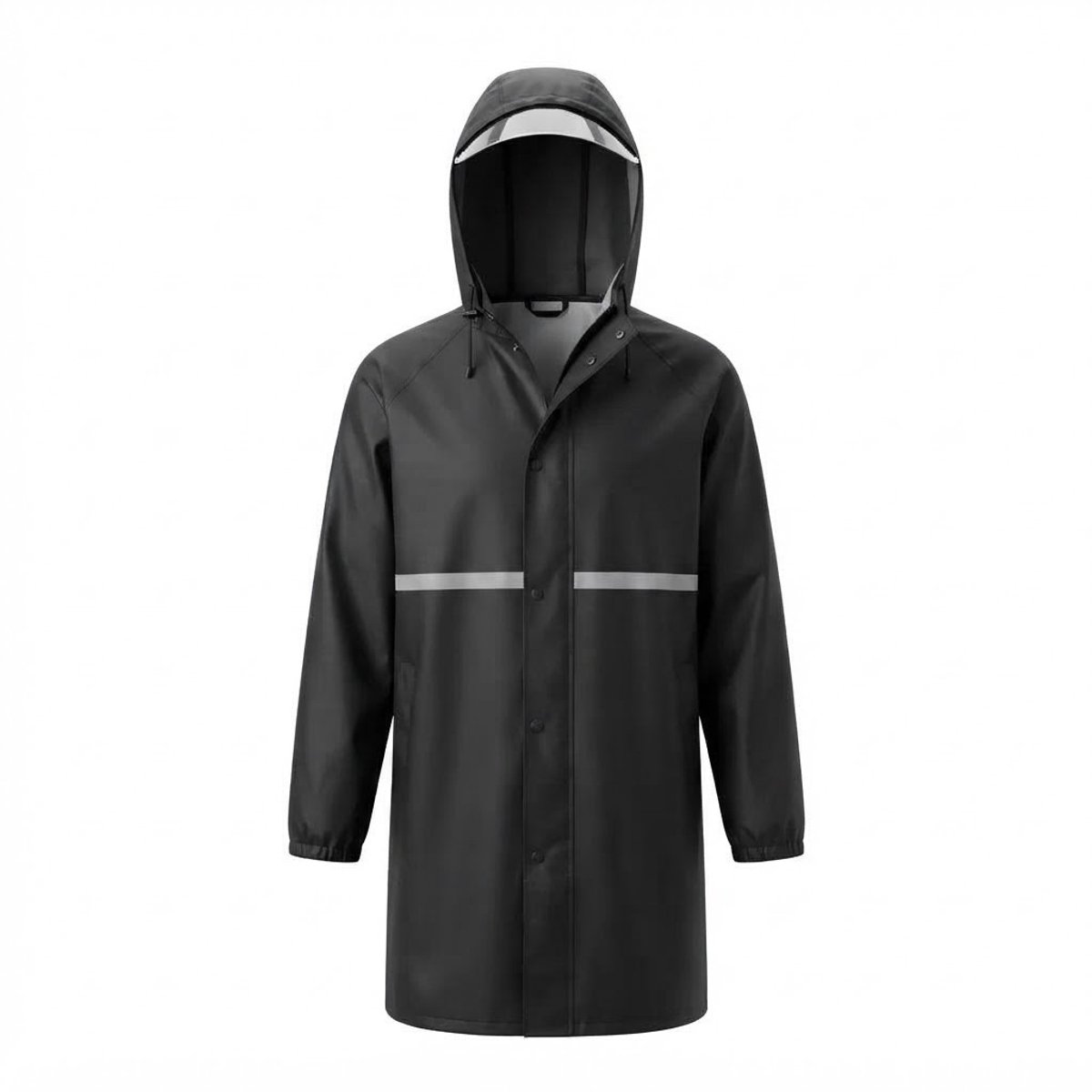 Vitolog PVC Regenjas - Regenponcho - Transparant vizier - Reflecterende veiligheidsband - Dubbele waterdichte sluiting