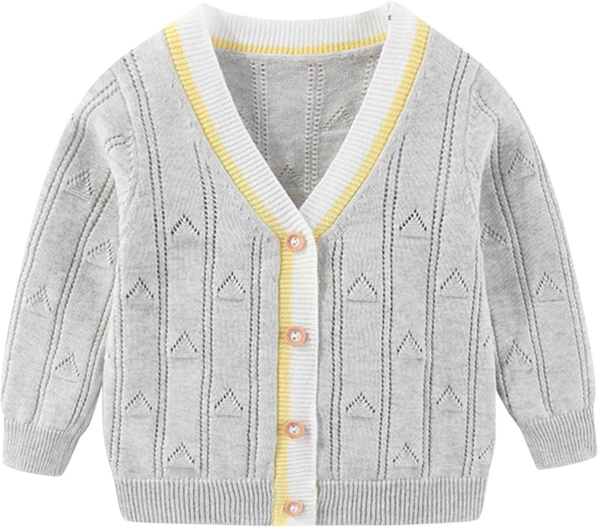 Jongens Vest Trui Jongens Lange Mouw V-hals Katoenen Trui Kinderen Jas Gebreide Knopen Tops Uitloper voor Herfst Winter