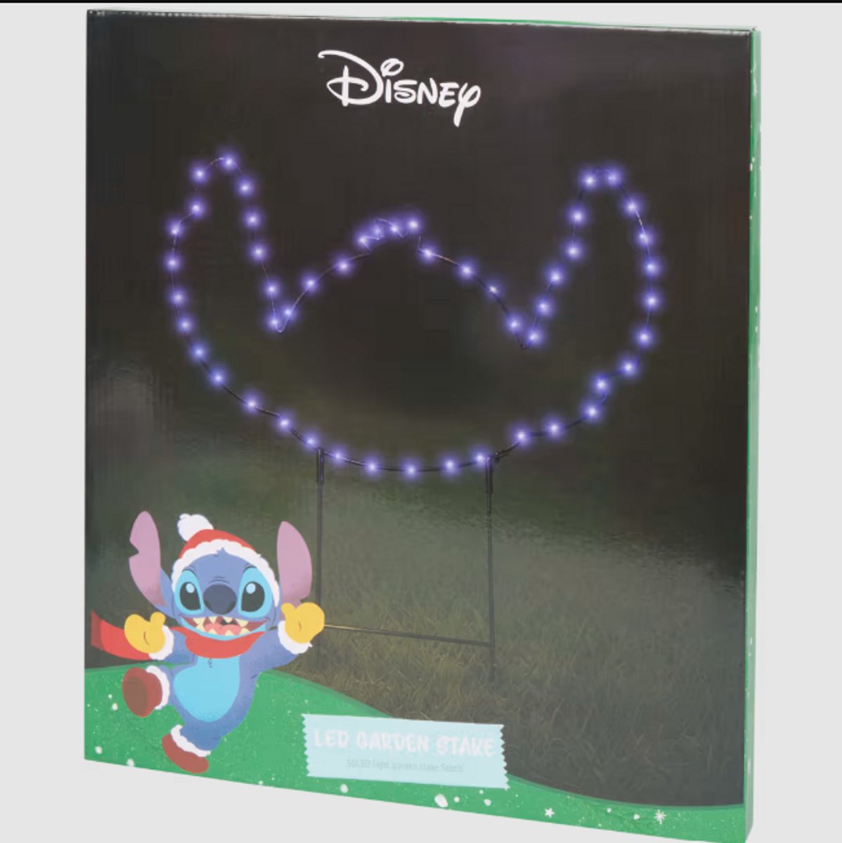 Disney Stitch LED Tuinsteker – 50 Gekleurde LED Lampjes – IP44 Spatwaterdicht – Buitenverlichting – Werkt op 3 AA Batterijen (excl)