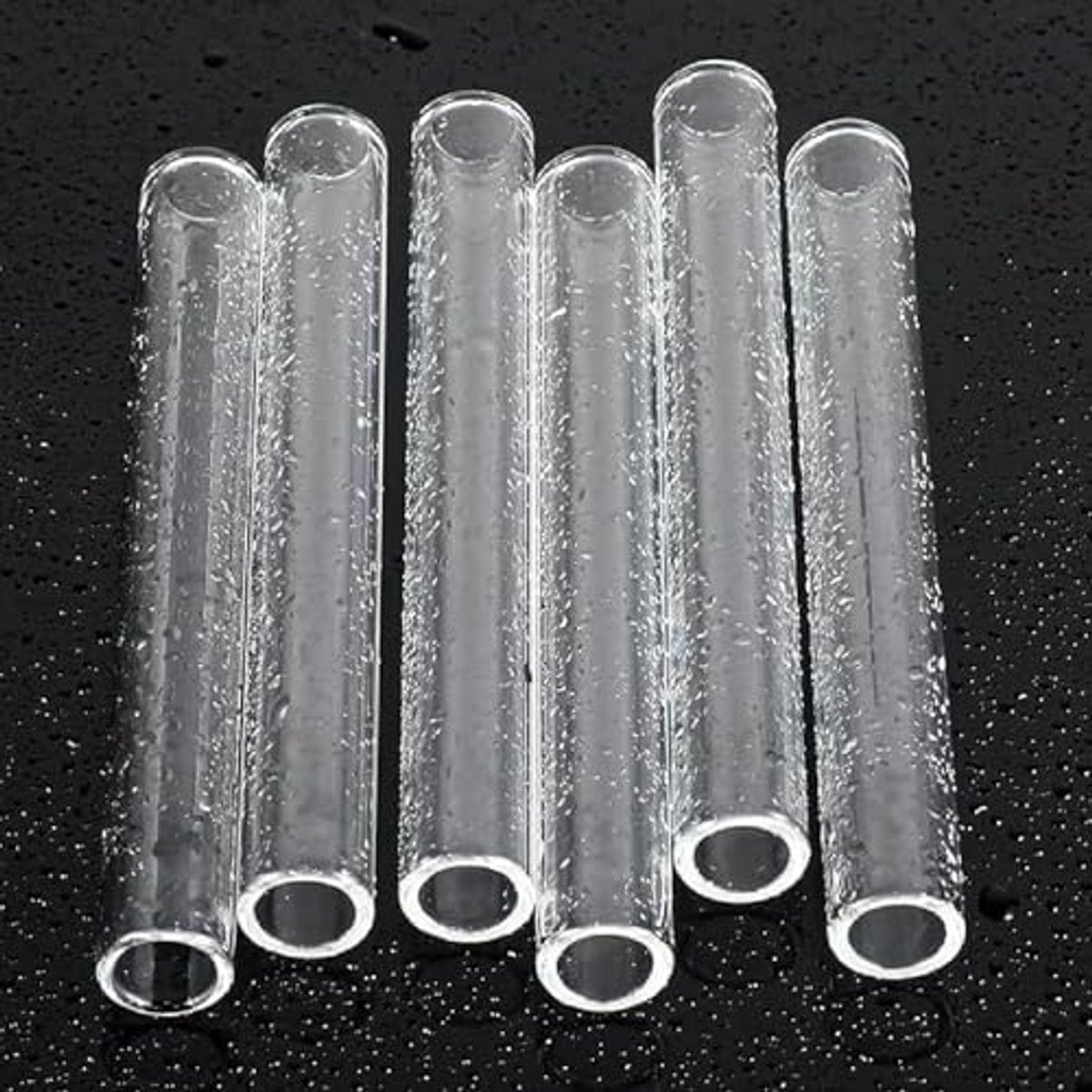 6 stuks borosilicaatglazen buisjes van 10,3 cm (0,5 inch) 0,3 inch (1,3 cm) met reinigingsborstel, herbruikbare laboratoriumbuis, veelzijdig gebruik