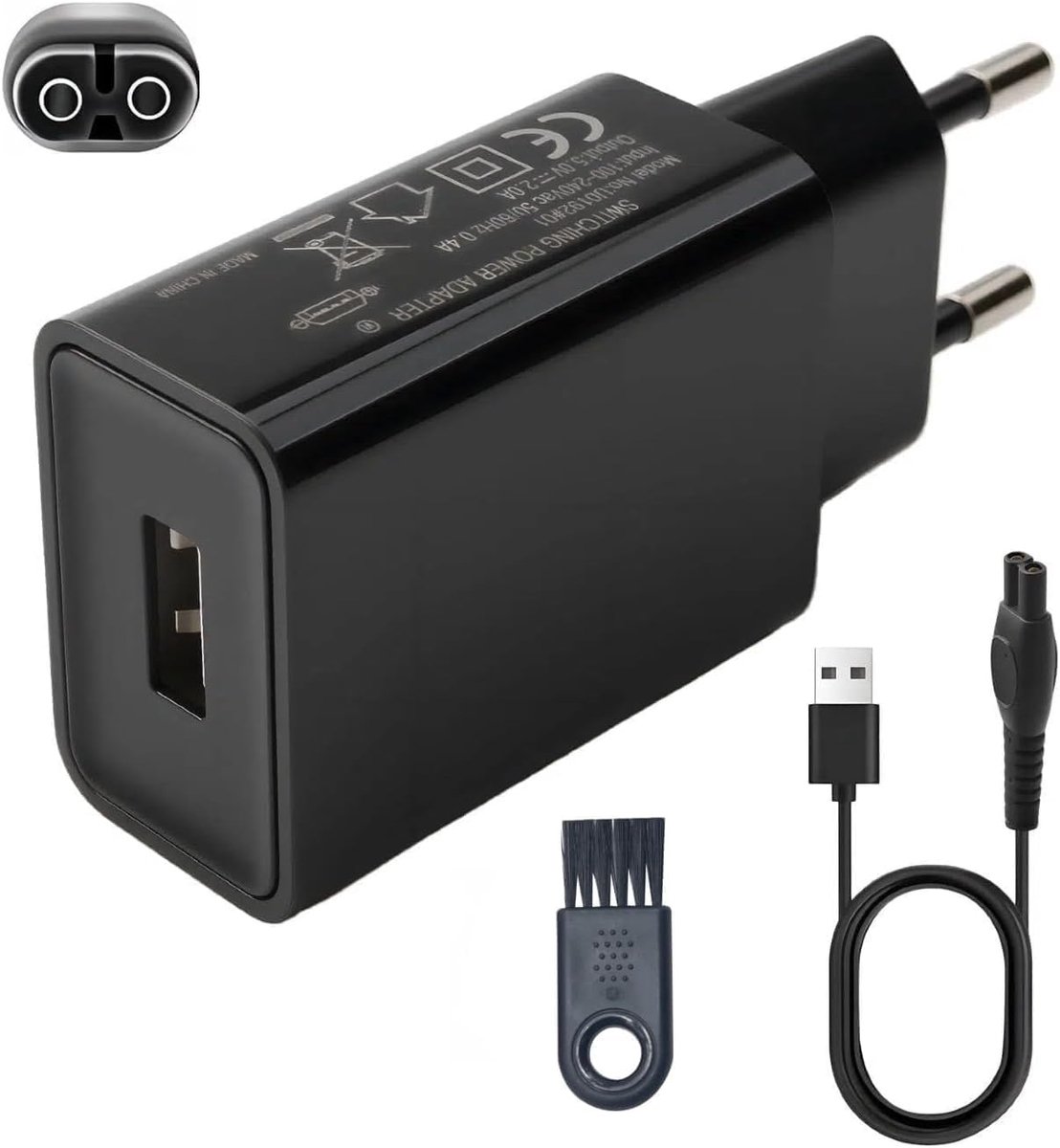5V 2A AC DC Oplaadkabel voor Philips OneBlade Scheerapparaat Vervangende Netadapter USB Adapter Compatibel met QP2724 QP2834 MG5910 MG7910 Haartrimmer