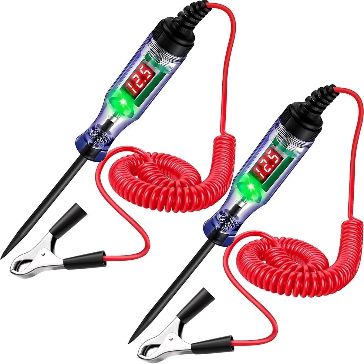 Auto circuit testpen, 5 V-120 V, elektrisch circuit, spanningszoeker, testpen met digitaal lcd-scherm, automatische doorgangstester voor circuits, zekeringen, schakelaars en leidingen, 2 stuks