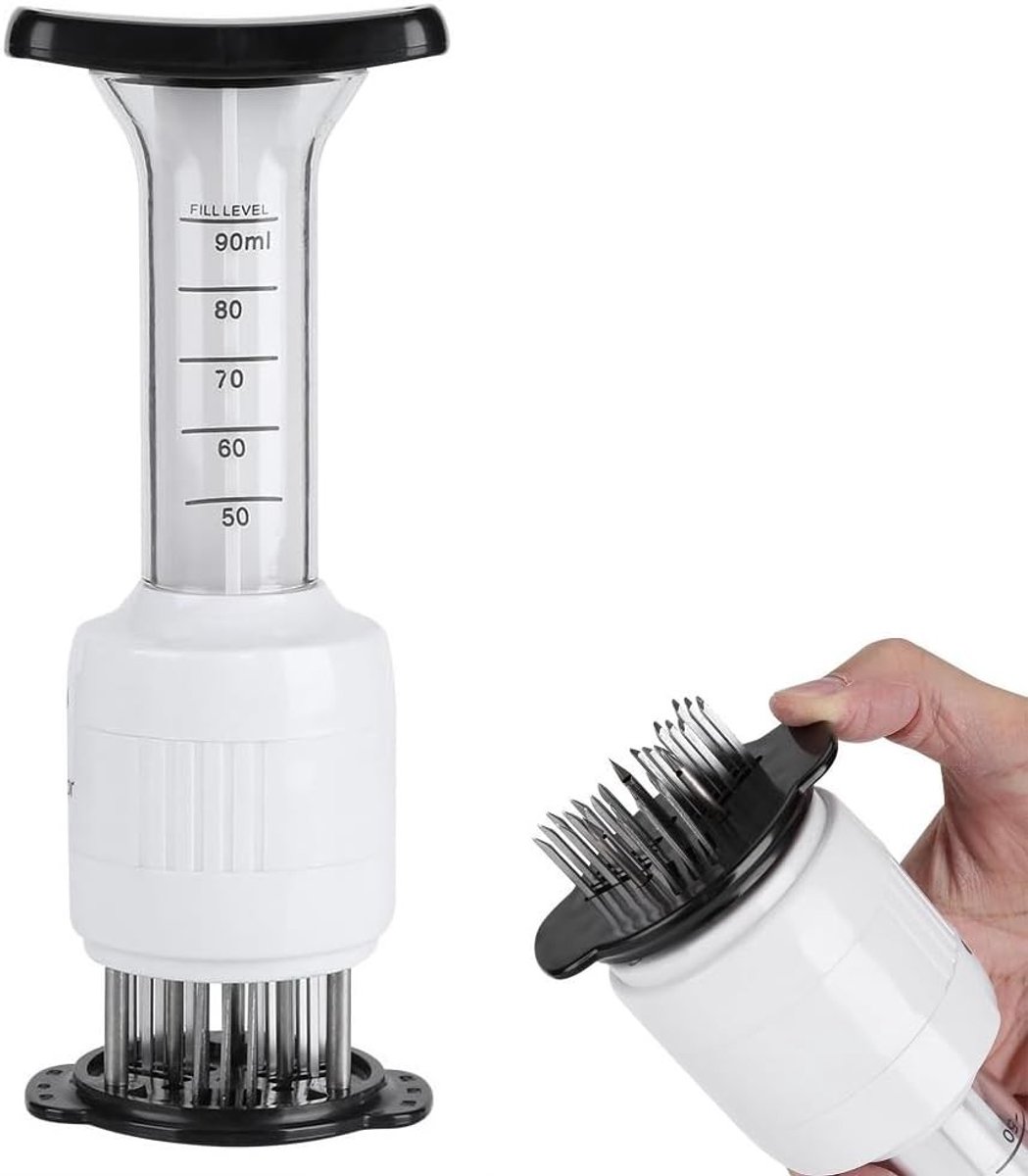 Vleesinjectiespuit voor marineren en kruiden van vlees, ideaal voor kip, steak en vis, keukengereedschap voor optimale smaak en malsheid