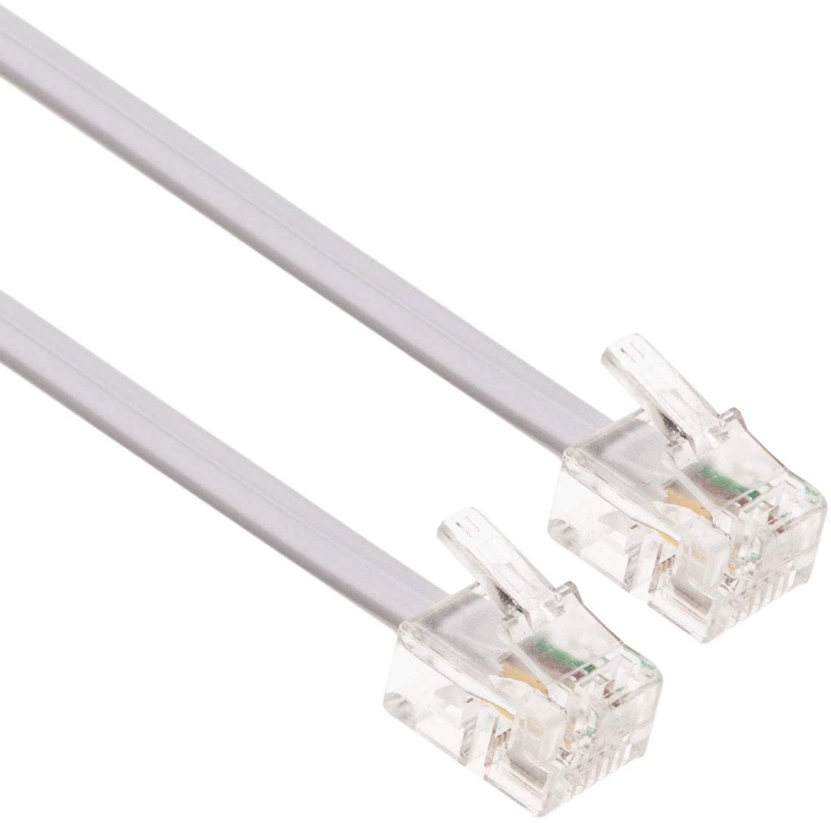 Image of 10m RJ11 kabel ADSL Verlengsnoer Telefoonkabel Telefoonstekker Hoge Snelheid BT Internet Breedband Male to Male Router en Modem naar RJ11 Telefoonaansluiting, Microfilter, Vaste lijn Draad (Wit)
