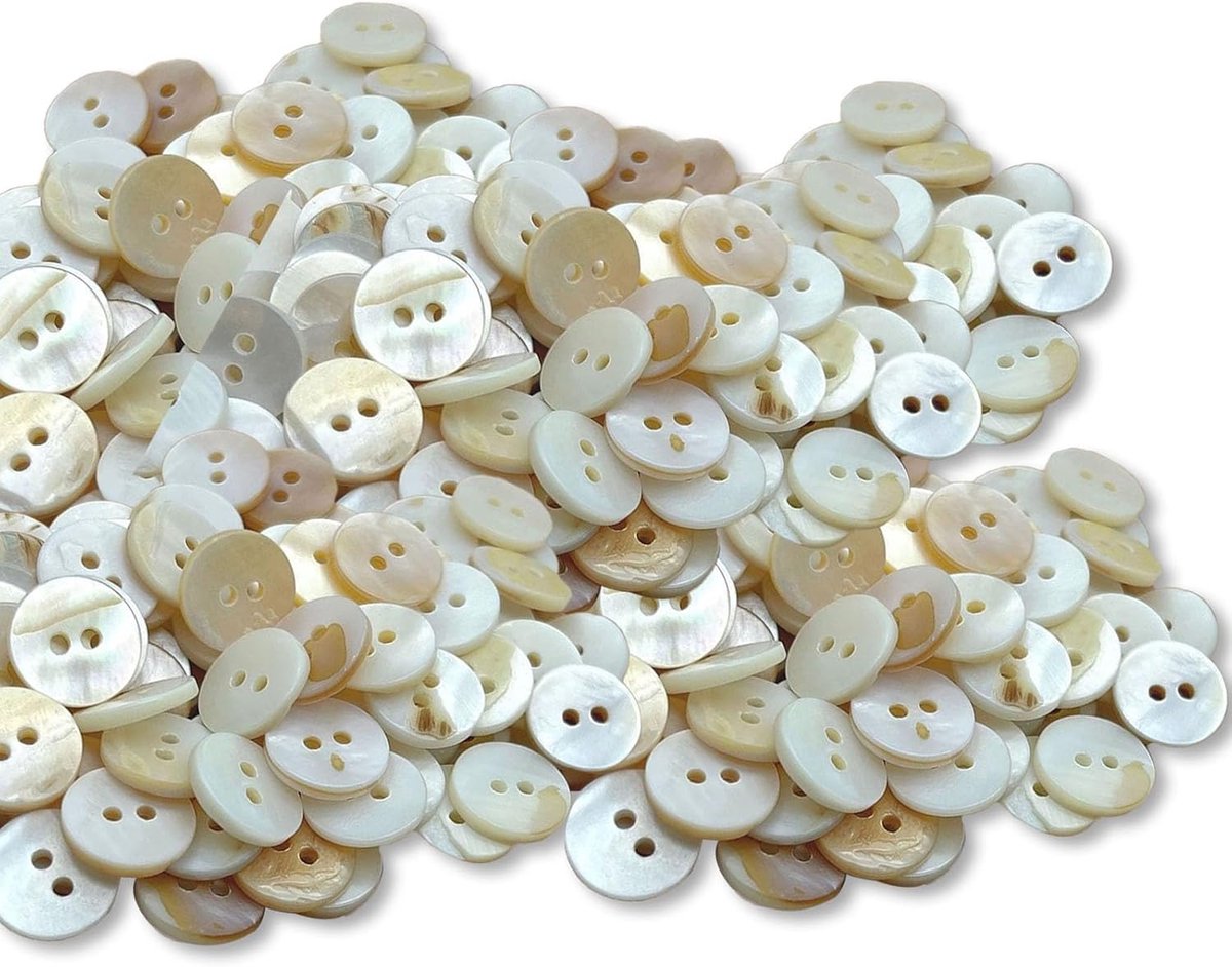 Knopen voor gebreide jas, parelmoer, 2-gats, platte knopen om op te naaien, voor gebreide jas, naaien, kurzwaren, handwerk, rok, borduurwerk en scrapbooking, 10 mm