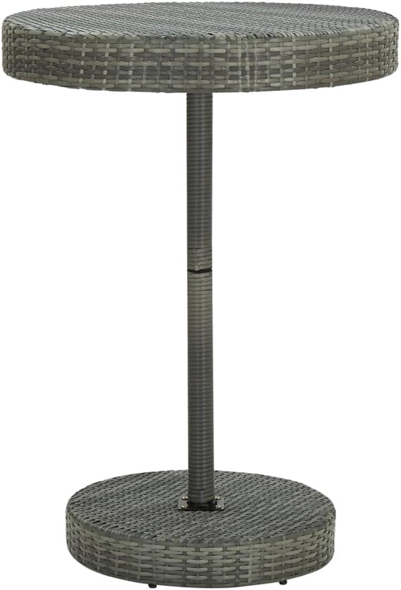75,5x106 cm poly rattan grijs outdoor tafel met UV bescherming stevig poedercoat stalen frame voor eetkamer balkon tuinmeubelen