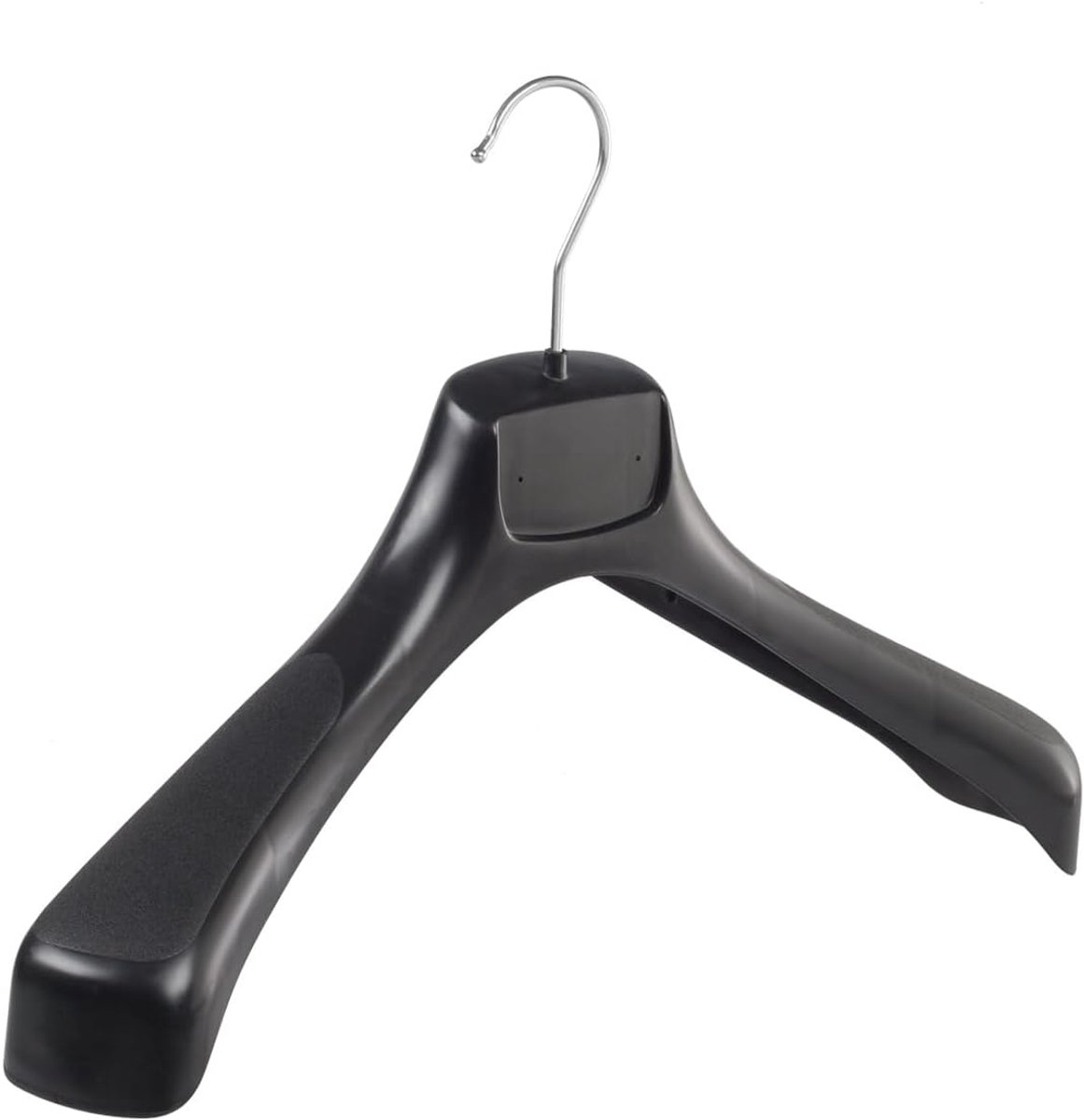 Kleerhanger, Mantelhanger, Kostuumhanger, Jassenhanger, set van 20 Stuks, Kunststof, Zwart, Brede schouders, 360° Draaibare Haak, 43 cm (ETR43_00/20)