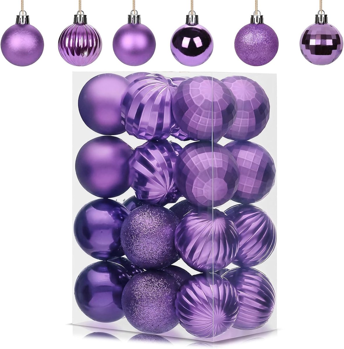 Kerstballen decoraties kerstbal ornamenten (Baby paars, 60mm/2.36inch)