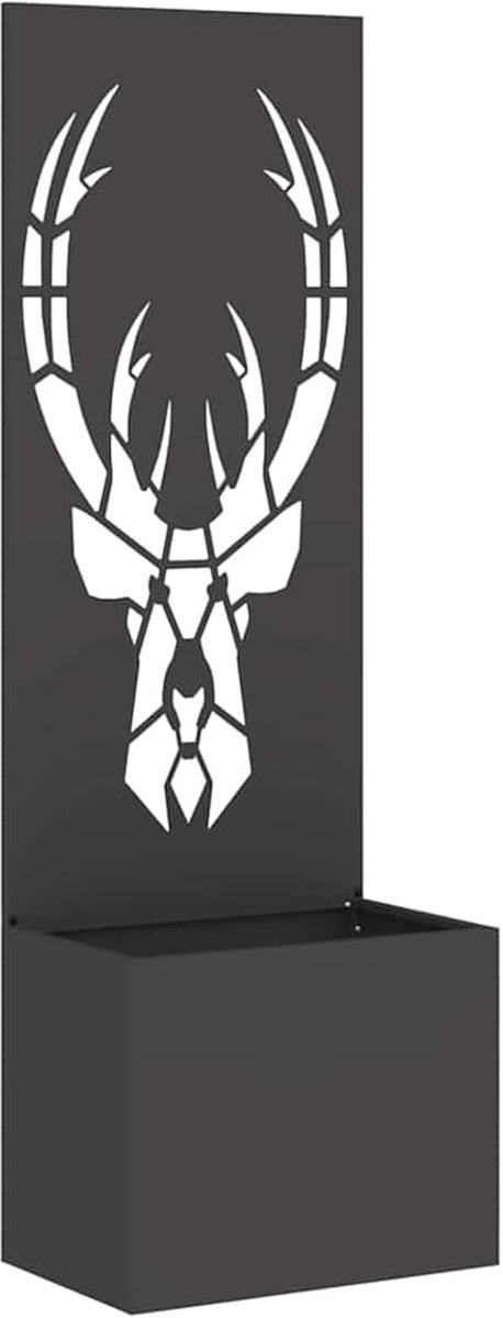 Tuin, canvas, dierenpatroon, zwart, 50 x 140 cm, decoratief, windbestendige inkijkbescherming van koudgewalst staal, voor terras en balkon