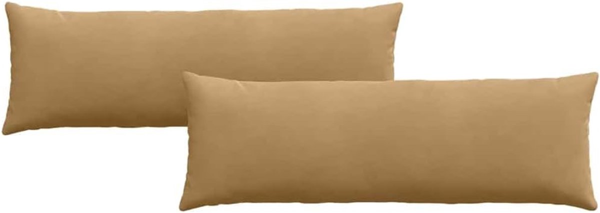 Set van 2 corduroy bankkussens, bruin, 120 x 40 cm, met ritssluiting, modern woonkamerkussen van fluweelzachte corduroy met polyester vulling voor bank, stoel en bank