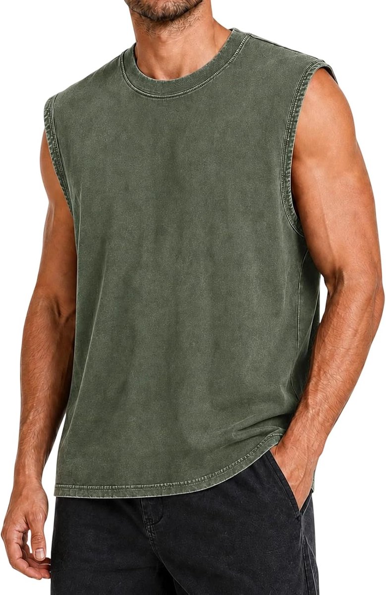 Tanktop voor heren, mouwloos, ademend, sportief, tanktop