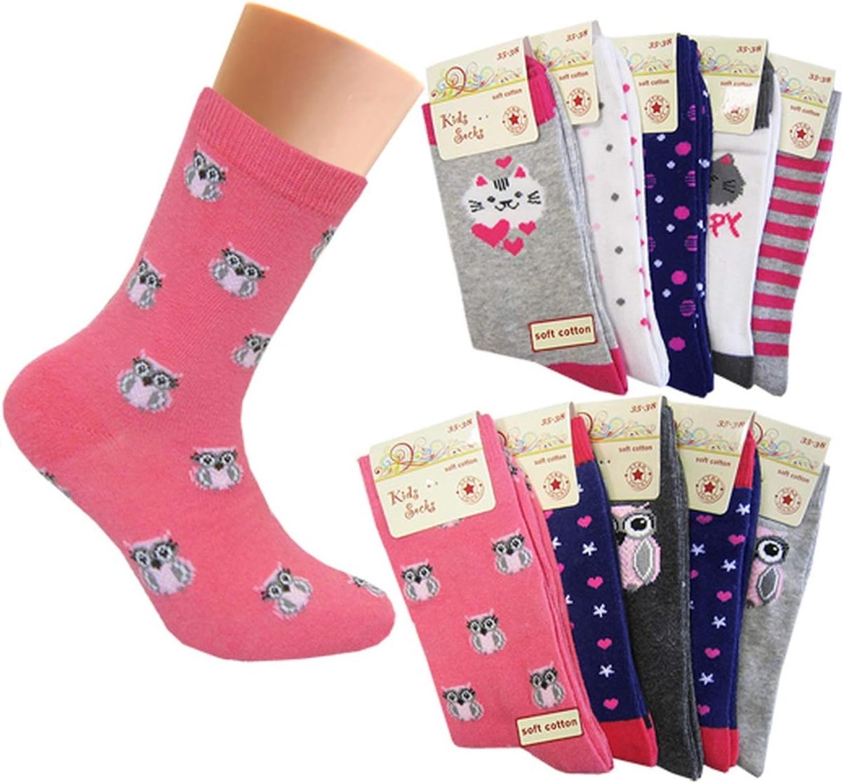 10 pairs of girls' socks, children's socks, children's socks - Multicolour - 9-11.5