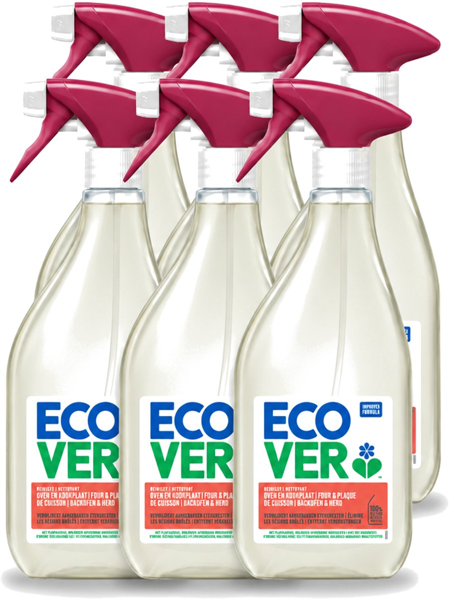 6 x Ecover - Oven- & Kookplaatreiniger - Power Cleaner - 500 ml - Voordeelverpakking - 6 stuks