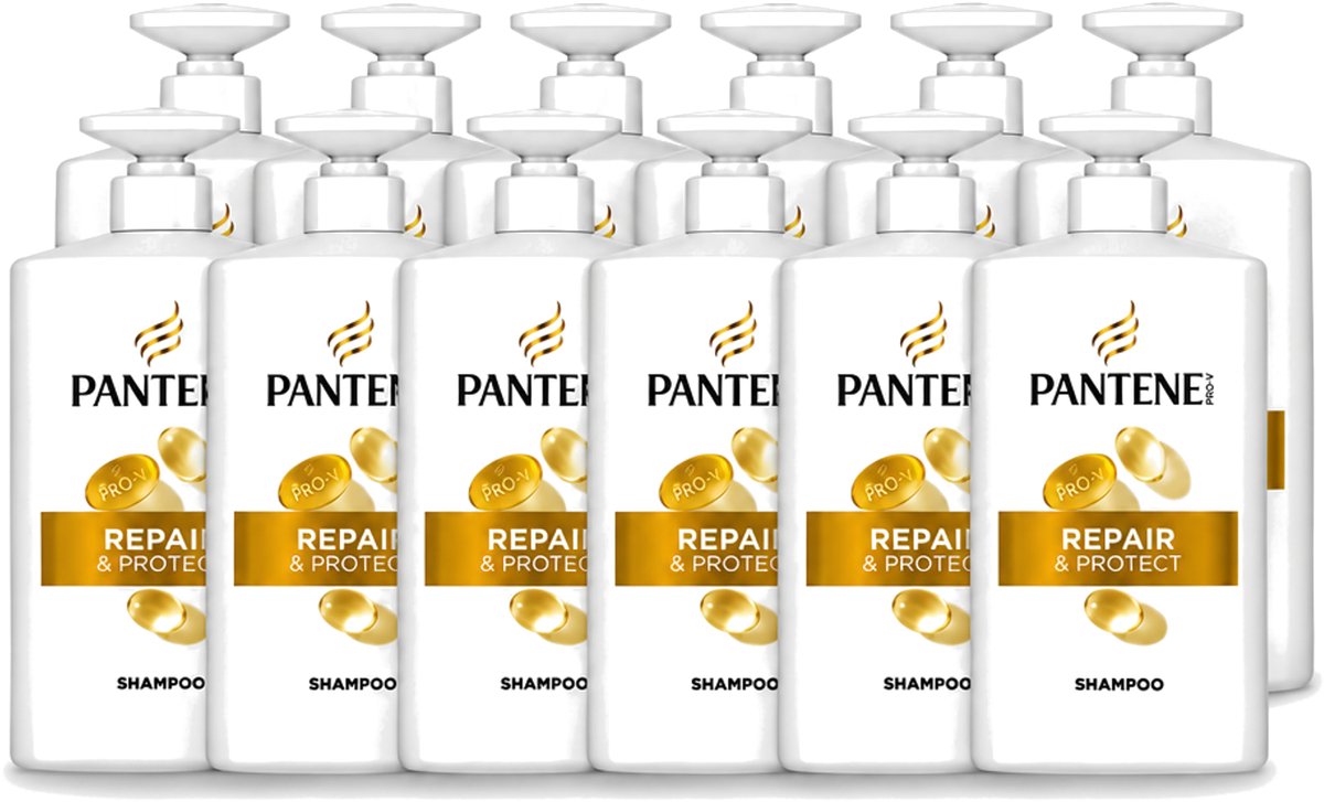 12 x Pantene - Pro-V – Shampoo – Repair & Protect – 1000 ml - Voordeelverpakking - 12 stuks